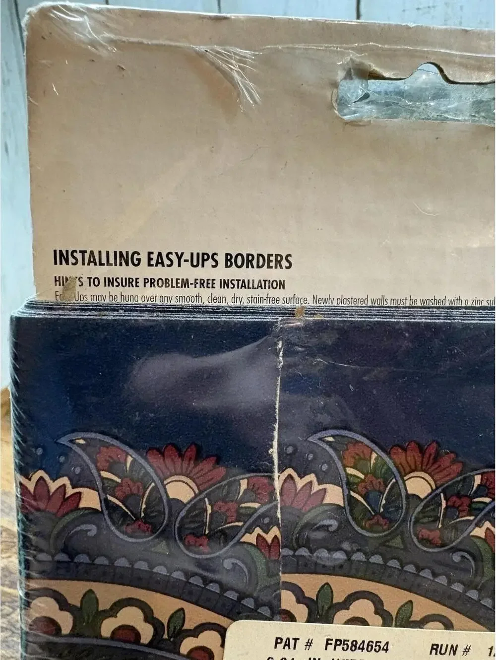 4x Easy Ups Self Adhesive Wall Borders Decorative Edge Floral Paisley 15 ft Vtg